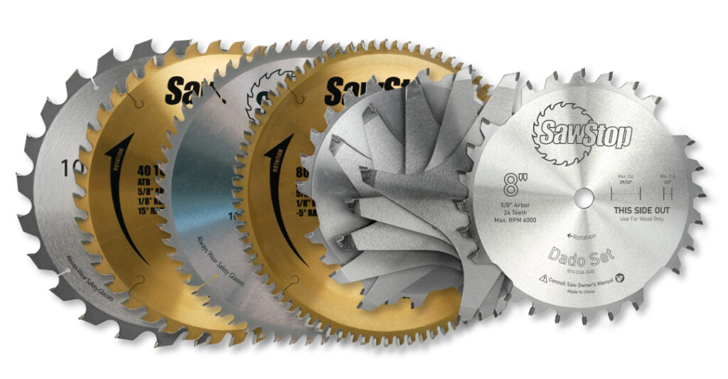 SawStop lineup of table saw blades