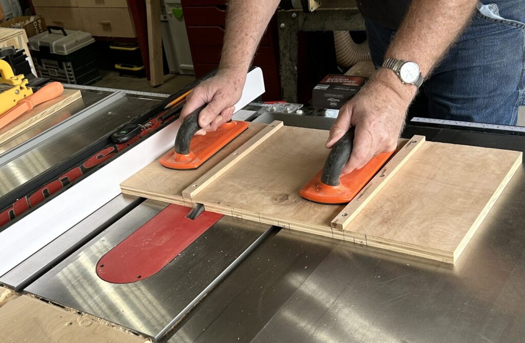 Cutting dadoes for T-track in the base