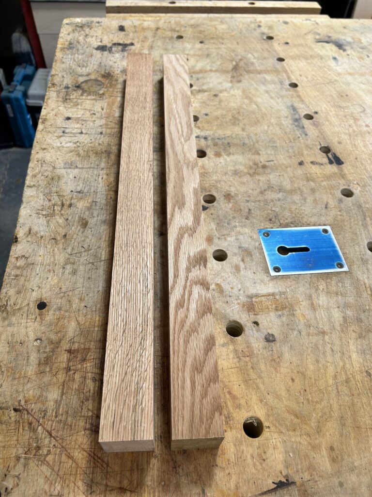 Table legs ready to lay out tapers
